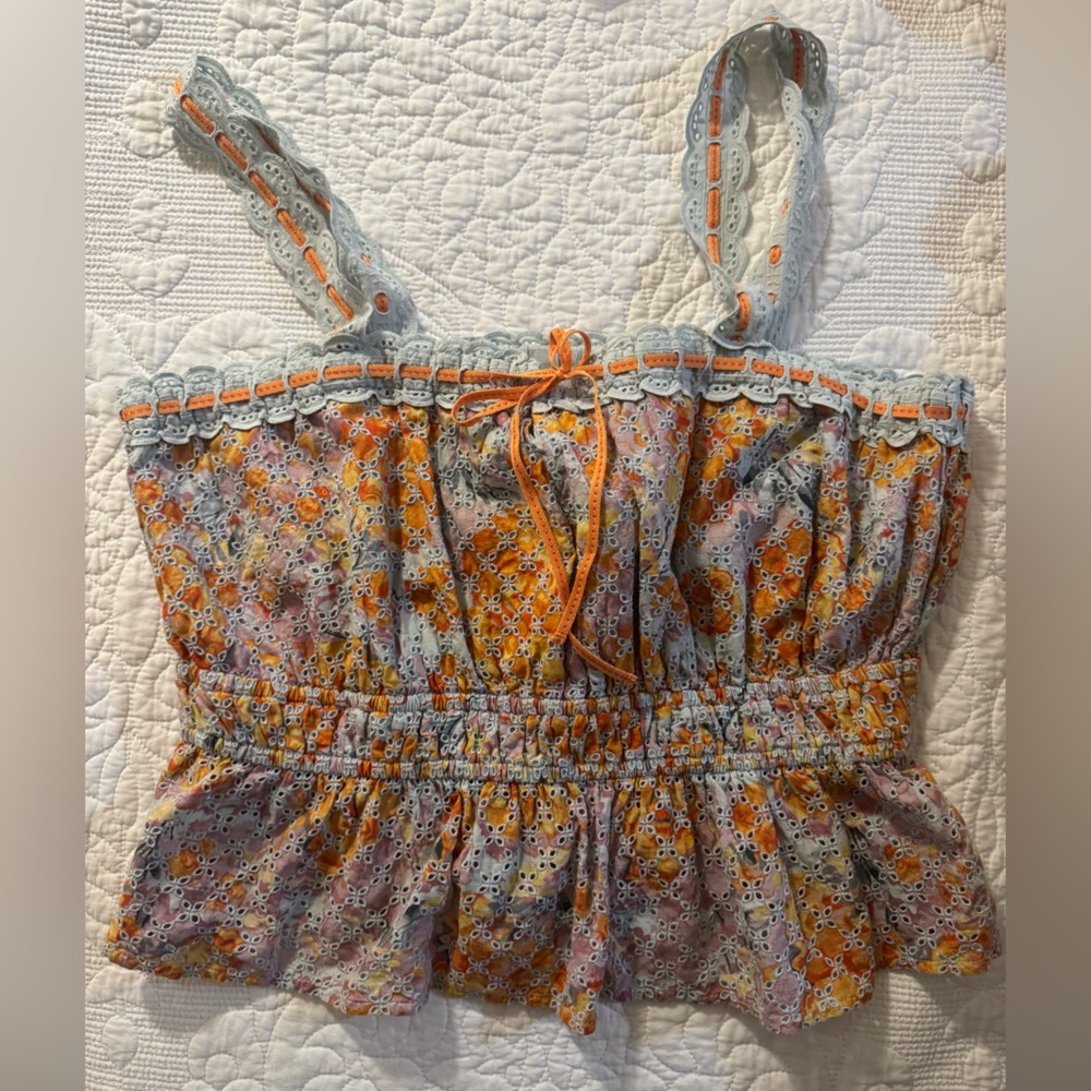 NWT Sam Edelman Floral Lace Trim Women’s Top
